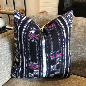NEW Vintage Indigo and Pink Hmong Pillow Cover